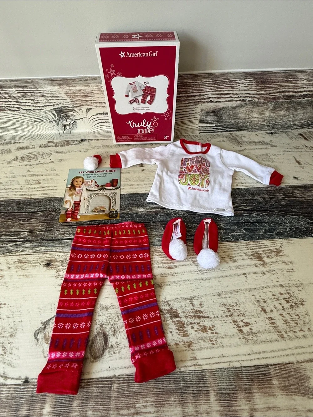 American Girl Doll PEACE Love & JOY Pajamas for 18” Doll - Complete w Box 2020